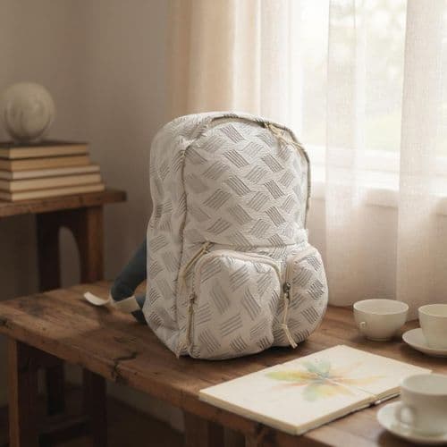 Geometric Pattern Canvas Backpack - Practical and Elegant