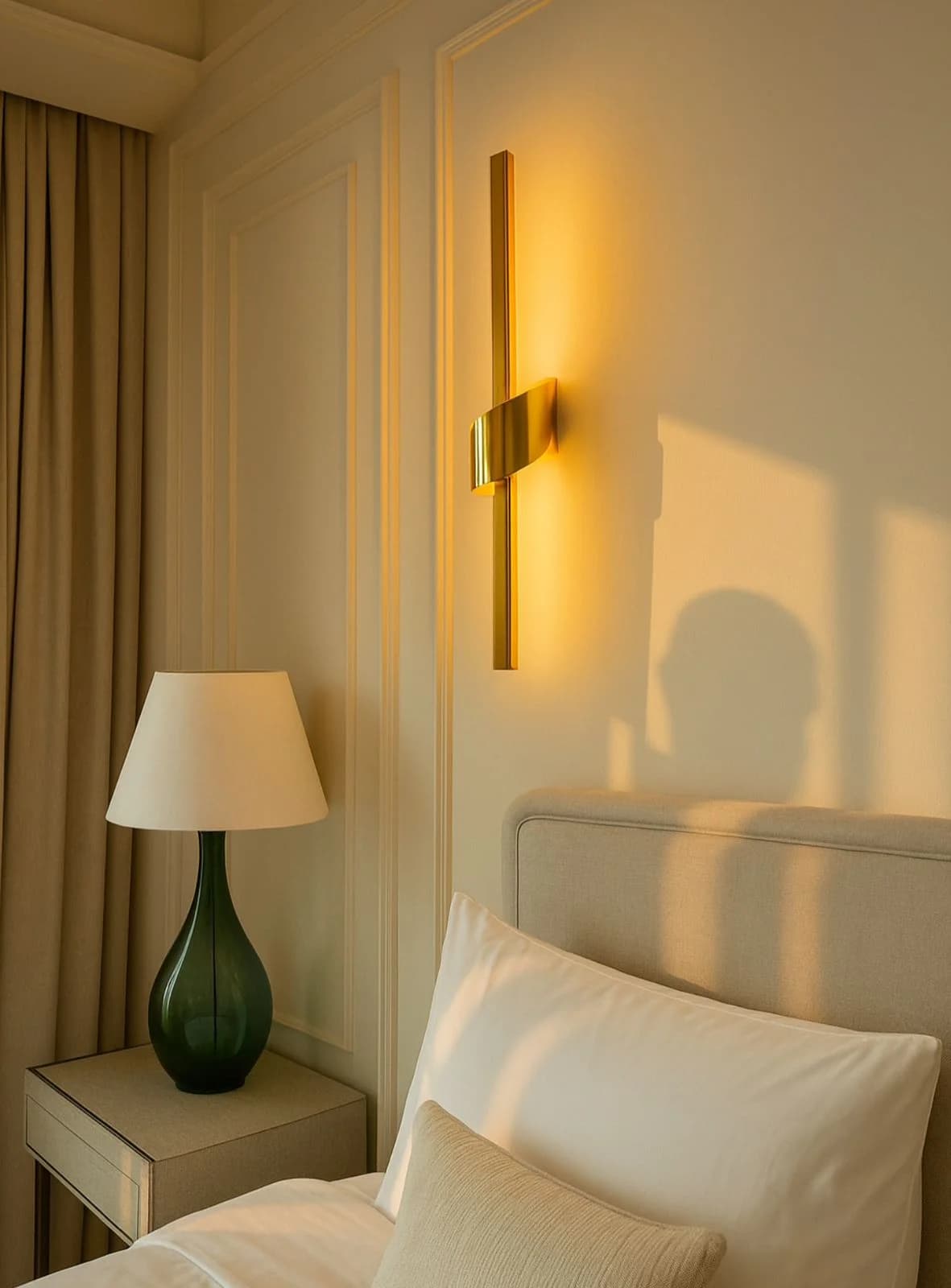 Glossy golden LED applique, code 210