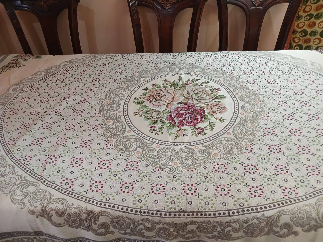 A dining tablecloth