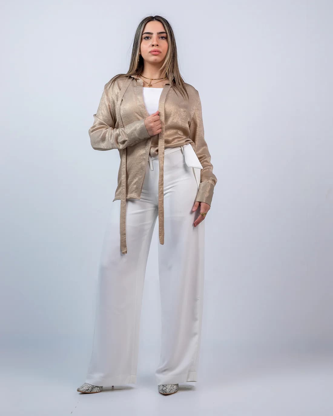 crepe Straight-leg pants