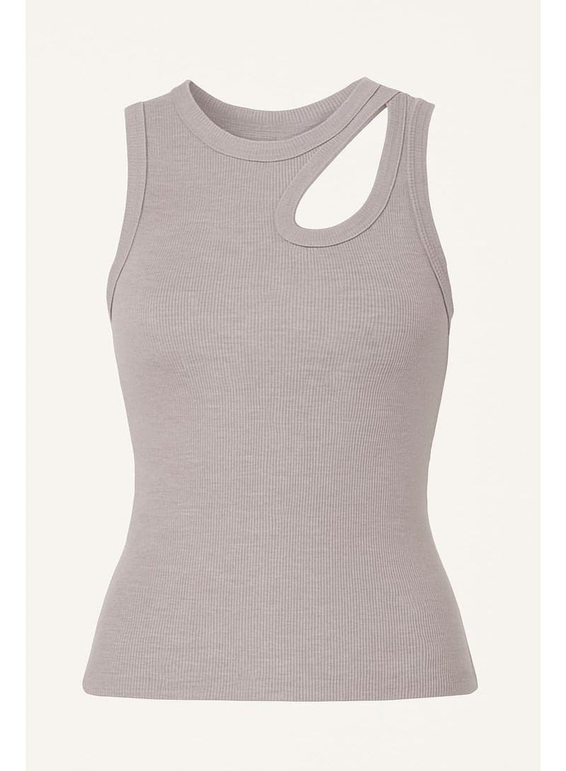 Womens Sleeveless Cut-Out Tank Top 100 Cotton Trendy Casual Slim Fit Shirt