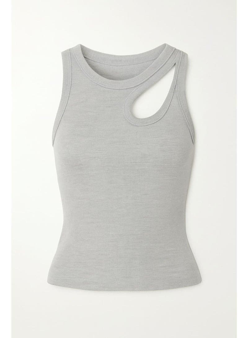 Womens Sleeveless Cut-Out Tank Top 100 Cotton Trendy Casual Slim Fit Shirt