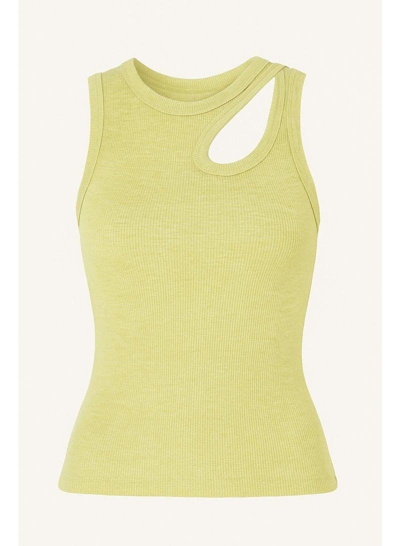 Womens Sleeveless Cut-Out Tank Top 100 Cotton Trendy Casual Slim Fit Shirt