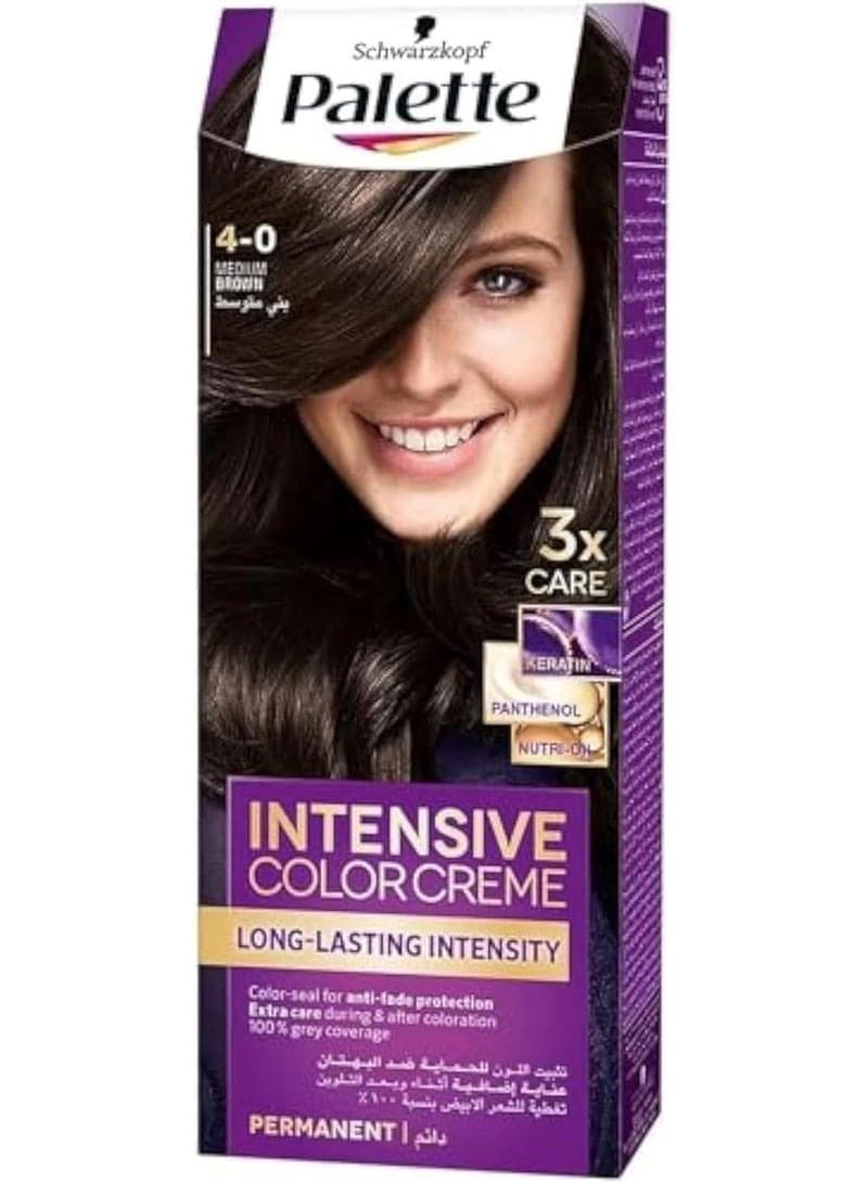 Palette Intensive Hair Color Cream 4-0 Medium Brown