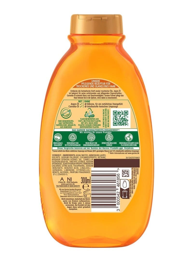 Garnier Wahre Schtze Pflegendes Shampoo Argan- & Camelia-l 300 ML