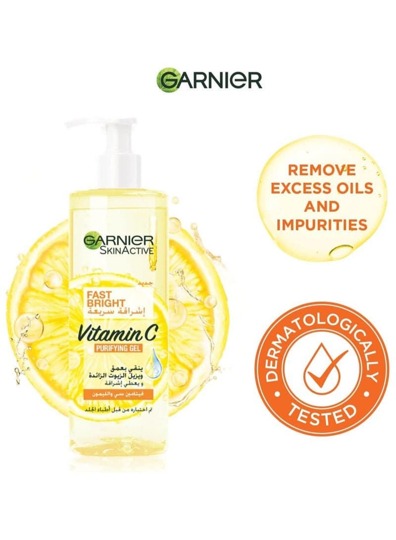 Garnier SkinActive Fast Bright Vitamin C Purifying Gel Wash 400 ML