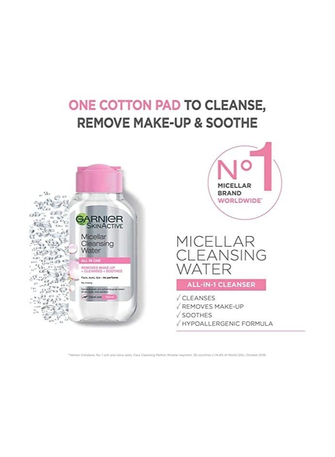Garnier Micellar Water Face Cleanser & Daily Makeup Remover 100 ML