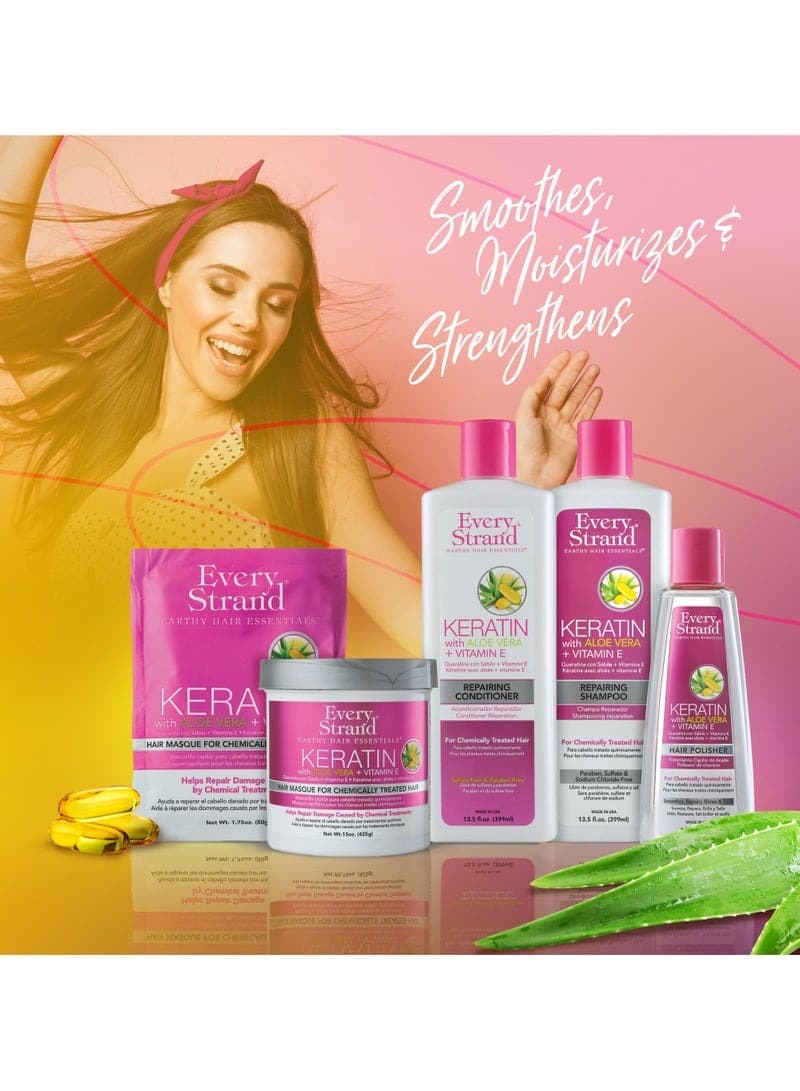 Every Strand Keratin With Aloe Vera Vitamin E Repairing Shampoo 399 ML