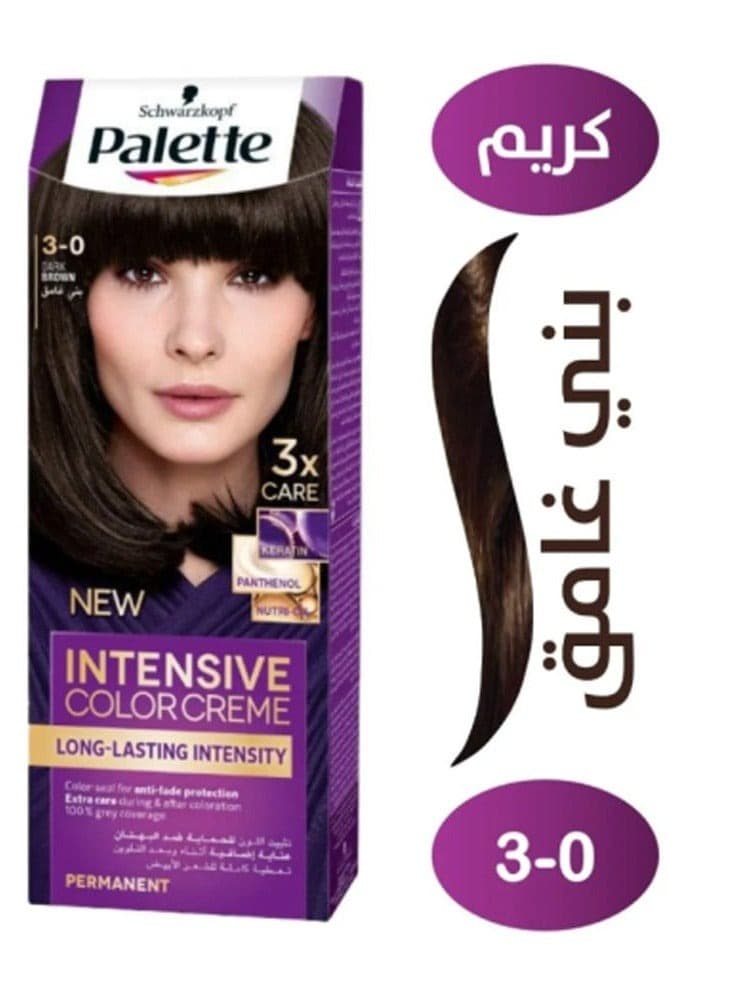Palette hair dye, rich creamy color 3-0 Dark Brown