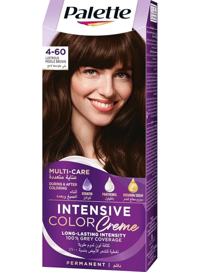 Palette Hair Dye, Rich Creamy Color 4-60 Shiny Medium Brown