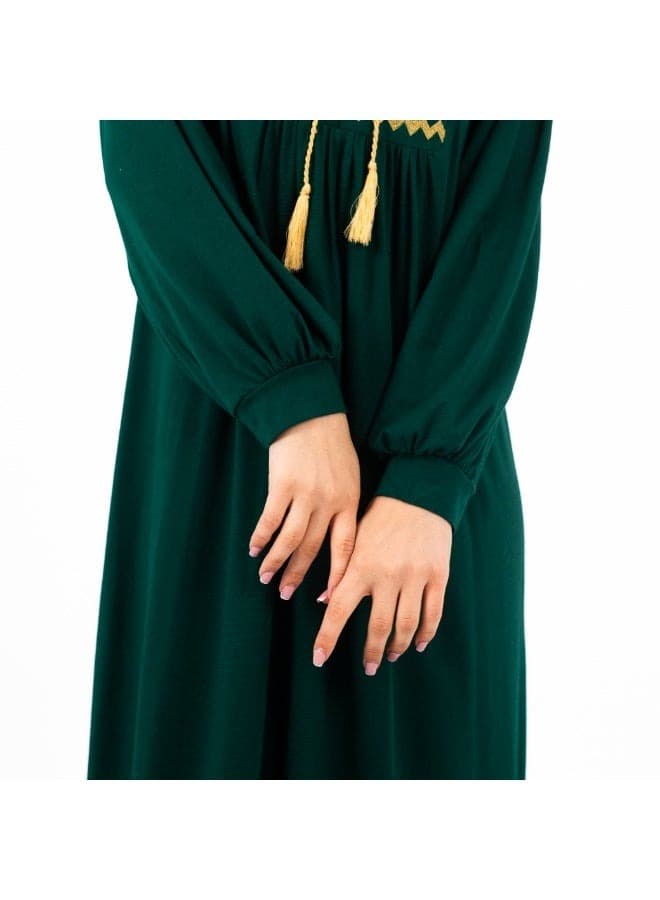 عباية فيسكوز كلاسيكية مطرّزة قميص نوم محتشم بأكمام طويلة ملابس منزلية نسائية مري