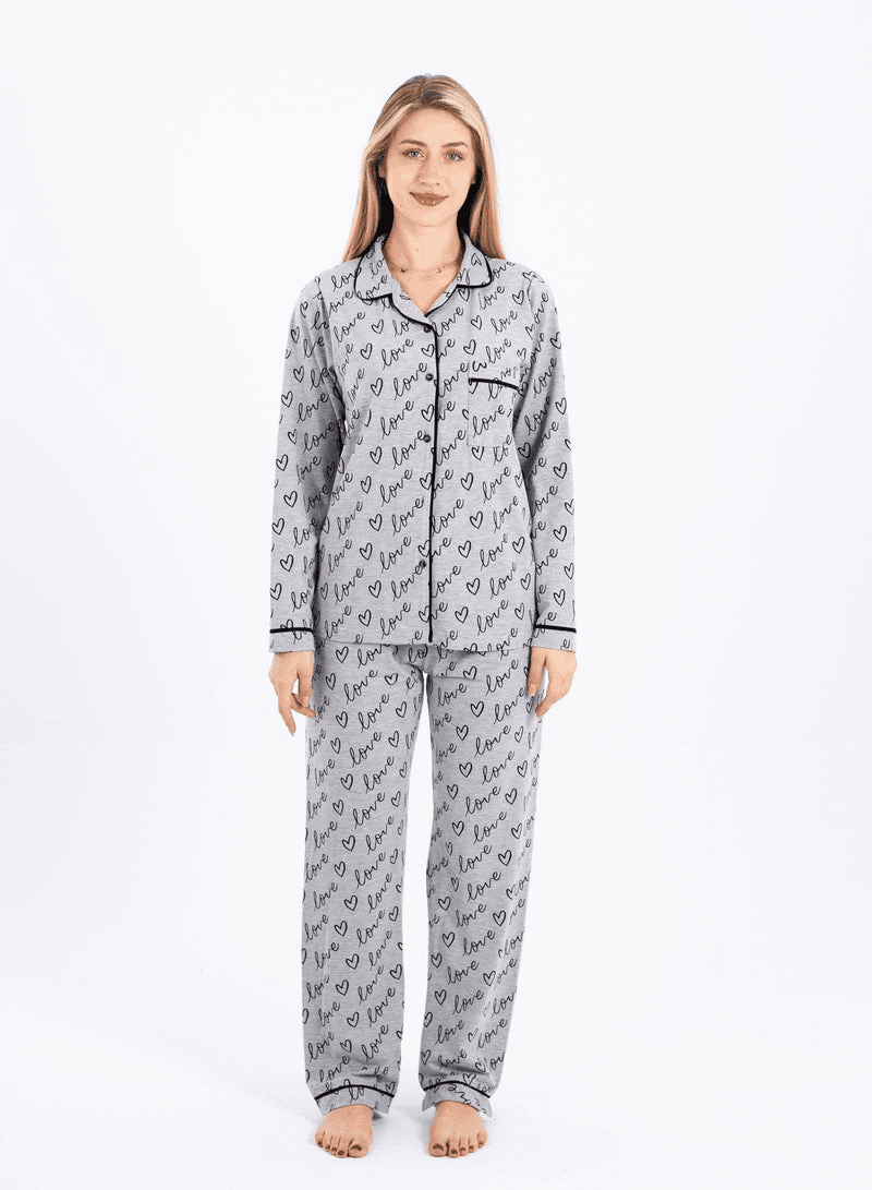 Womens Classic Pajama Set Soft Ribbed Cotton Sleepwear Two-Piece Summer Loungewe