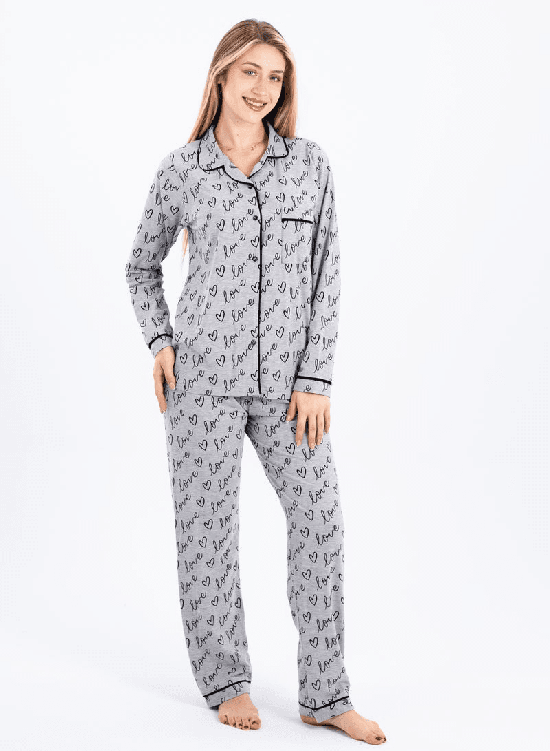 Womens Classic Pajama Set Soft Ribbed Cotton Sleepwear Two-Piece Summer Loungewe