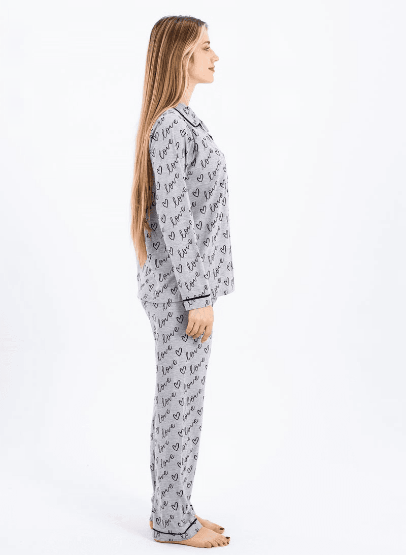Womens Classic Pajama Set Soft Ribbed Cotton Sleepwear Two-Piece Summer Loungewe