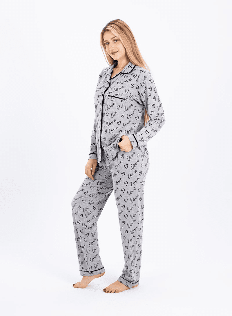 Womens Classic Pajama Set Soft Ribbed Cotton Sleepwear Two-Piece Summer Loungewe
