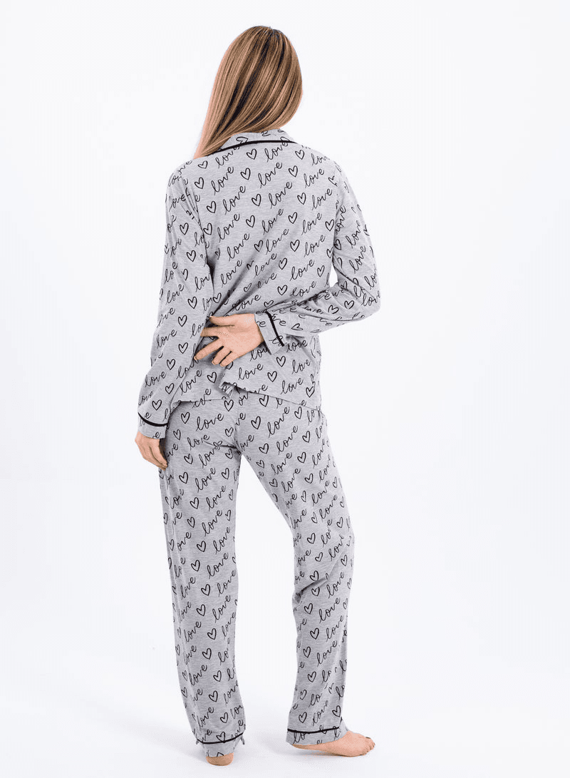 Womens Classic Pajama Set Soft Ribbed Cotton Sleepwear Two-Piece Summer Loungewe