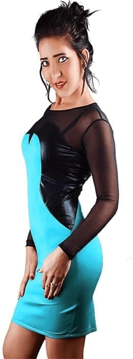 Womens Short Dress With Leather