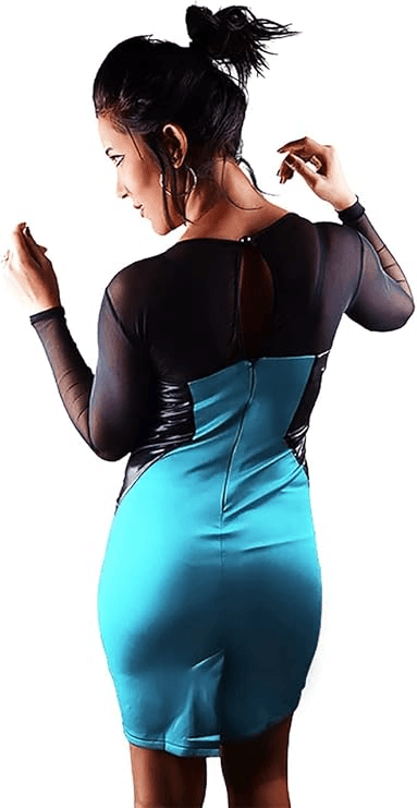 Womens Short Dress With Leather