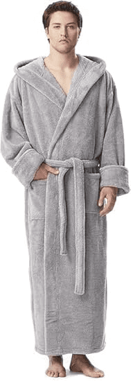 Robe with long sleeves for men from fur