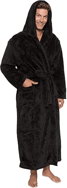 Mens Winter Warm Fur Long Robe