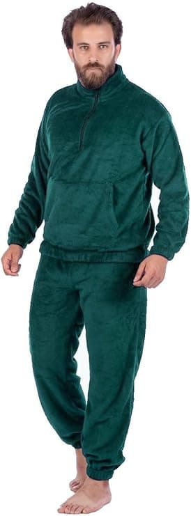 Mens Fur Pajamas Green