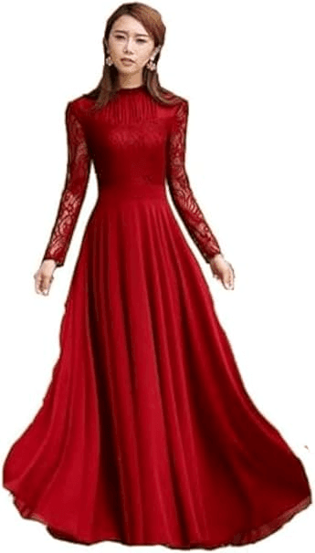 Red Lace and Chiffon with Lining