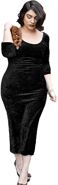Womens Bitty Dress Velvet Black