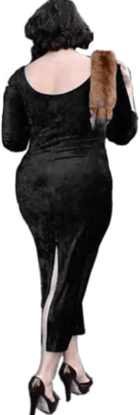 Womens Bitty Dress Velvet Black