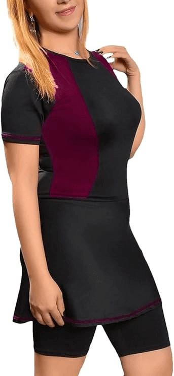 Womens Two-Tone Swimsuit Long Vest and Short