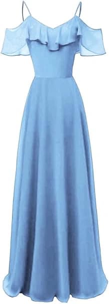 Women’s Sleeveless Backless Long Dress – Sky Blue