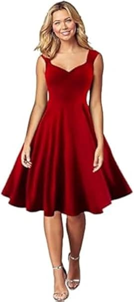 Women's Sleeveless Red Loose Fit Dress