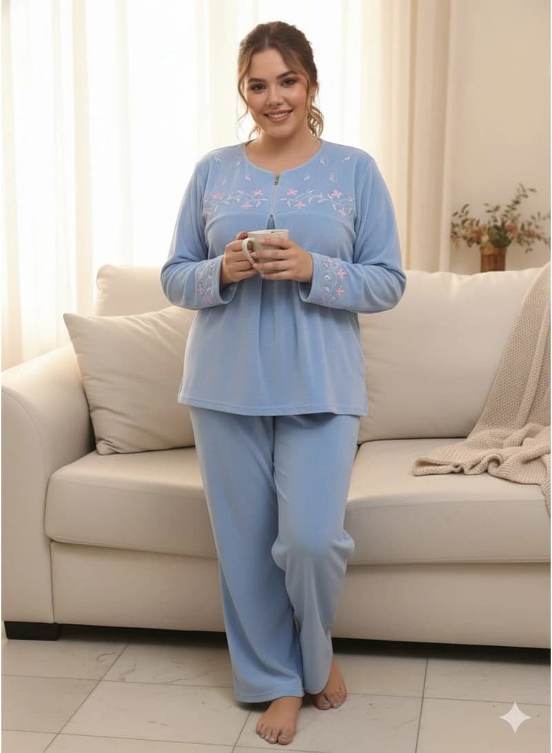 Women's 2-Piece Soft Velvet Pajama Set - Long Sleeve Top & Comfort Pants