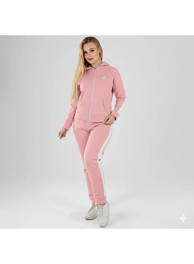 Women’s Winter Melton Pajama Set with Zipper and Hood