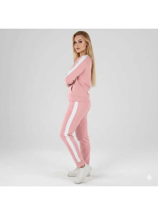Women’s Winter Melton Pajama Set with Zipper and Hood