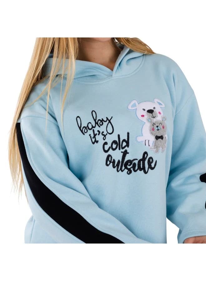 Women's 2-Piece Loungewear Set - "Baby It's Cold Outside" Hoodie & Leggings