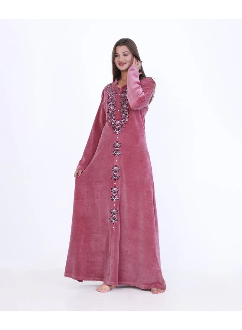 Women's Luxury Winter Velvet Abaya / Jalabiya - Elegant Traditional Embroidery