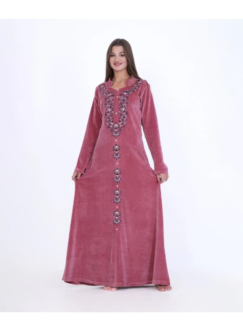Women's Luxury Winter Velvet Abaya / Jalabiya - Elegant Traditional Embroidery