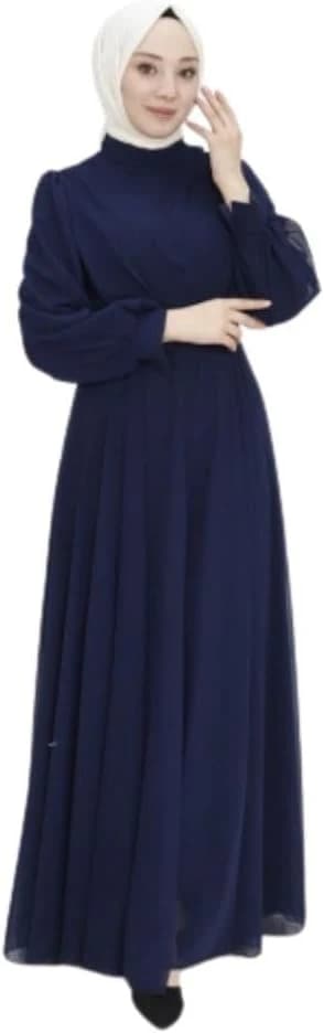 Double Neck Chiffon Hijab Evening Dress