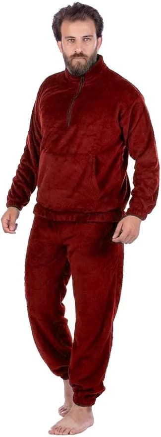 Men’s Fur Pajama – Burgundy Color