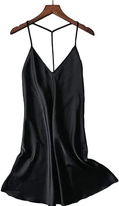 Sexy Black Satin BabyDoll Lingerie