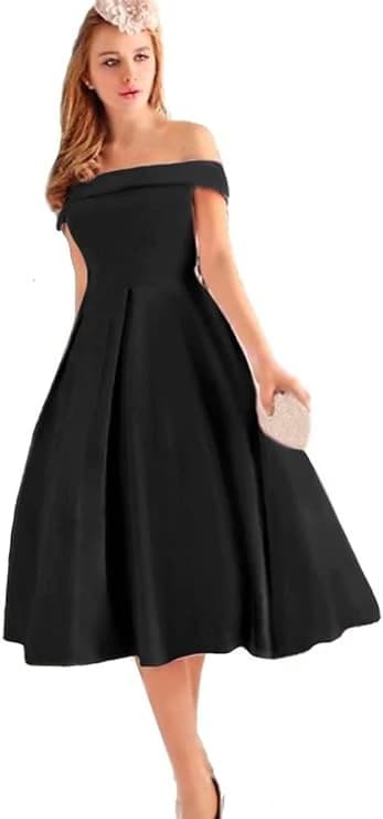 Women's Off Shoulder Loose Fit Dress Black
