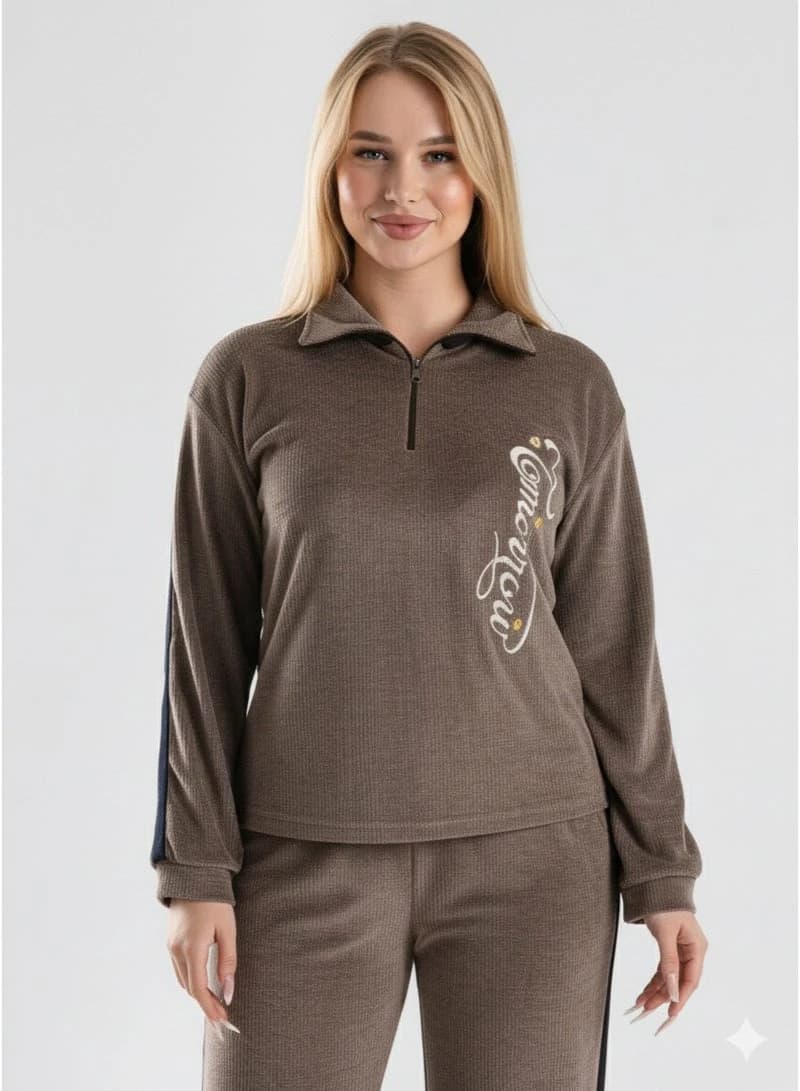Women's 2-Piece Milton Loungewear Set - Half-Zip Sweatshirt & Matching Pants
