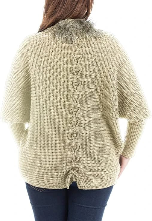 Women's Short Knit Fur Brief Cardigan