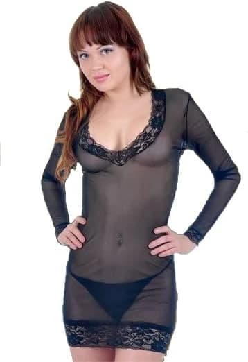 Black Tutu BabyDoll Lingerie with Rear Drill