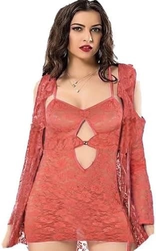 Soft Lace Robe & Shirt Lingerie