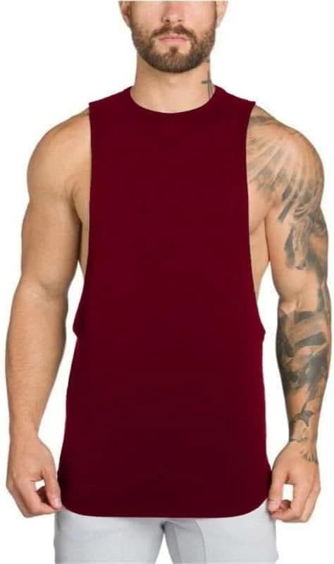 Men's Tee Shirts Wine Cotton