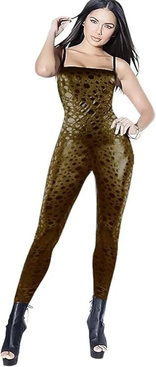Gold Tiger Leather Sleeveless Salpot Lingerie