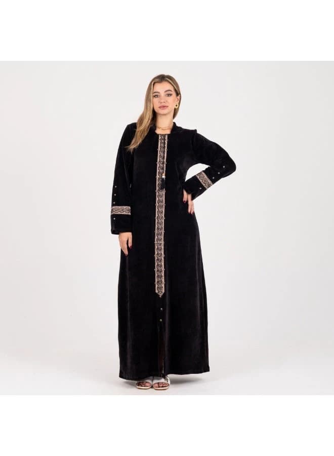 ZECOTEX Velvet Abaya Elegant Embroidery