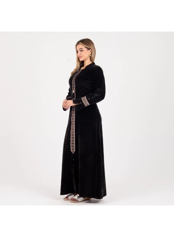 ZECOTEX Velvet Abaya Elegant Embroidery