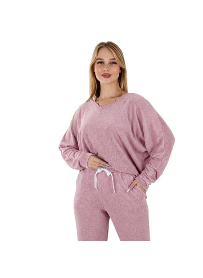 طقم بيجاما مخمل ناعم للنساء من ZECOTEX بخصر مطاطي